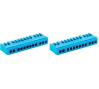 Zenitech - Bornier de terre 12 modules - bleu (Lot de 2)