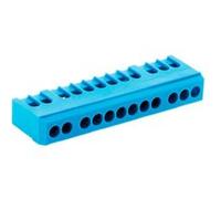 Zenitech – Bornier de terre 12 modules – Bleu