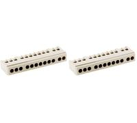 Zenitech - Bornier de terre 12 modules - gris (Lot de 2)