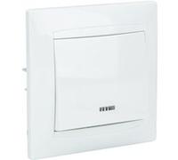 Zenitech - Bouton poussoir à voyant encastré Zyna - Blanc blanc