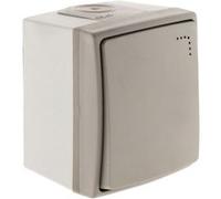 Zenitech - Bouton Poussoir Étanche avec Voyant Lumineux IP55 - Installation Facile avec Bornes Automatiques - Idéal pour Usage Extérieur - Gris