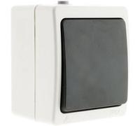 Zenitech Bouton Poussoir Aquae étanche en saillie IP54 - Blanc et Noir