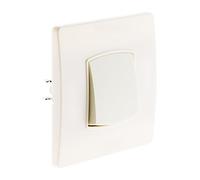 Zenitech Interrupteur Diwone à bouton-poussoir, fixation vis et griffes – Blanc