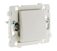 Zenitech - Bouton Poussoir Bornes Automatiques - Appareillage Déco Encastrable avec Fixations à Griffes et à Vis - Facilité de Clipsage - Norme NF - Blanc