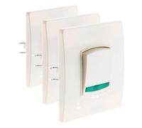 Zenitech - Bouton Poussoir Voyant Borne-Auto Vis + Griffes Diwone - Blanc - Fixation Avant Peinture Sans Salissure - Compatible Boîtes d'encastrement Standards - Rapide Borne Auto - Normes CE et NF