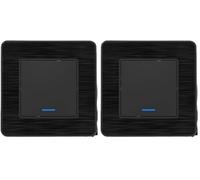 Zenitech - Bouton Poussoir Voyant en métal Noir brossé - Kouro (Lot de 2)