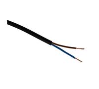Zenitech - Câble d'Alimentation Électrique H03VVH2-F 2x0,75mm² - Câble Domestique pour Usage Intérieur - Structure Plate pour Discrétion - Isolation PVC de Qualité - Noir - 5m