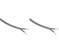 Zenitech - Câble d'Alimentation Électrique H05VV-F 2x 1,5mm² - Souple et Facile à Installer - Résistant à l'Abrasion - Gris - 10m (Lot de 2)