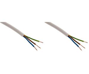 Zenitech Câble d'alimentation électrique H05VV-F 3G1mm² Blanc - 10m (Lot de 2)