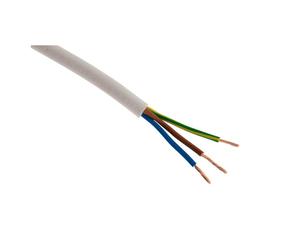 Zenitech - Câble d'alimentation électrique H05VV-F 3G2,5mm² blanc - 5m