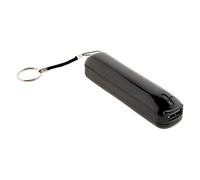 Zenitech - Chargeur Powerbank de Poche 2400mAh - Compatible Casque Audio, MP3, Appareil Photo, Montre Connectée - USB Type A - Léger et Compact avec Anneau - Noir - 10cm