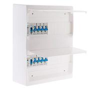 Zenitech Coffret électrique équipé 26 modules T1/T2 – 8 disjoncteurs – Blanc
