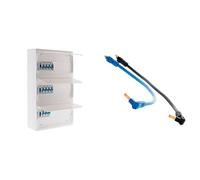 Zenitech - Coffret Électrique Équipé 39 Modules + 11 Disjoncteurs + Lot de 2 Cordons de Repiquages (PHase + Neutre) pour Installation Électrique Complète