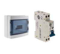 Zenitech - Coffret Électrique Étanche IP65 8 Modules avec Accessoires de Montage + Disjoncteur PH/N 20A NF pour Protection des Circuits Cumulus et Chauffe-Eau