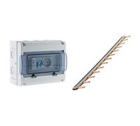 Zenitech - Coffret Électrique Étanche Ip65 8 Modules Équipé + Accessoires + Peigne de Raccordement un iversel 13 Modules en Acier Compatible Disjoncteurs à Connexion Automatique ou à Vis