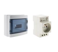 Zenitech - Coffret Électrique Étanche IP65 8 Modules Métal avec Accessoires pour Extension Extérieure Abri Piscine Atelier + Prise Modulaire 2P+T 16A NF pour Tableau Électrique Monophasé