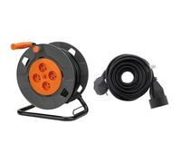 Zenitech - Coffret Enrouleur 4 Prises Déportées + Prolongateur 16A 2P+T pour Chantier et Jardin - 40 m de Câble enroulé (2P+T 16A) + Rallonge Électrique Noire 10M (HO5VV-F 3G1,5 mm2)