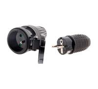 Zenitech - Coffret Fiches Caoutchouc Mâle + Femelle 16A 2P+T + Protection IP44 + Matériau Souple et Solide + Puissance 3680W + Norme Nf + Idéal Usages Variés