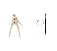 Zenitech - Coffret Pince en Métal - Longueur 25 cm pour Colliers de Câblage - Outil de Serrage et de Coupe Fonctionnement - Facile sans Forcer + Lot de 100 Colliers de Câblage - Noir - 9 x 260 mm