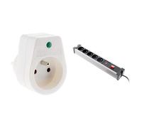 Zenitech - Coffret Security Pro + Bloc Parafoudre 5X16A avec Interrupteur + Prise Parafoudre Simple 2P+T pour Protection Électrique Contre Les Surtensions et Foudre