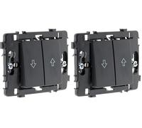 Zenitech - Commande Volet Roulant Bornes Automatiques Clarys - Noir - Fixations à Griffes et à Vis - Compatible Boîtes Standards - Montage Rapide sans Vis Apparentes - Pose Avant Peinture (Lot de 2)