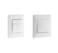 Zenitech - Commande Volet Roulant Encastrable 10A 2300W + Interrupteur Va-et-Vient Encastré 10A 2300W Blanc avec Façade Réglable, Support Clipsable - Moteur Compact
