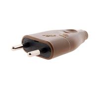 Fiche mâle 2P 6A marron