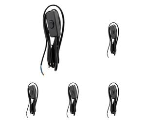 Zenitech - Cordon avec Interrupteur pour Luminaire - 1,5 m - Noir - Câble HO3VVH2-F 2x0,75 mm² - Norme CE - Câble Souple et Résistant - Idéal pour Usage Intérieur - Sécurité et Fiabilité Électrique