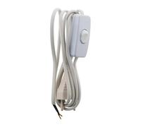 Zenitech - Cordon avec Interrupteur pour Luminaire - Câble d'Alimentation Électrique 1,5m - H03VVH2-F 2x0,75mm² - Puissance Max 460W Sous 230V - Blanc - 1,5m