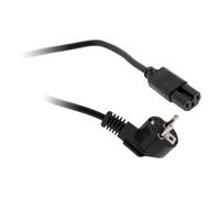 Zenitech - Cordon d'alimentation Ménager HO5RRF 120° 3G1 Classe 1 - Remplacement pour Appareils de Bureautique - Fil 1,5m - Noir - 1,5m