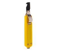 Zenitech - Couteau à Dénuder et Couper les Câbles - Type Jokary - Lame Précise et Glissière Mobile - pour Câbles Ronds et Plats 8 à 28 mm - Vis de Réglage Profondeur - Jaune - 165 mm