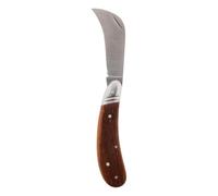 Zenitech - Couteau d'Électricien 1 Lame - Manche Léger et Antidérapant - Longueur Fermé 10 cm, Ouvert 17,2 cm - Marron
