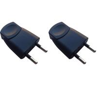 Zenitech DIO043054 Fiche mâle 2 pôles Noir (Lot de 2)