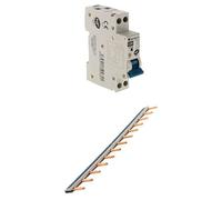 Zenitech - Disjoncteur PH/N 20A NF pour cumulus et chauffe-eau + Peigne de Raccordement Universel 13 Modules - Acier