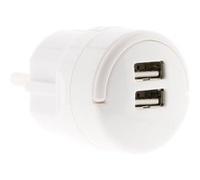 Zenitech - Double chargeur USB 2,1A avec anneau d'extraction Blanc Blanc G