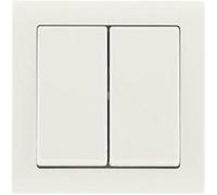 ZENITECH Double interrupteur va-et-vient saillie complet Besto, blanc Blanc G