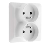 Zenitech - Double prise 2P+T 16A monoposte - Blanc - Artezo