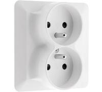 Zenitech - Double prise 2P+T 16A monoposte - Blanc - Artezo