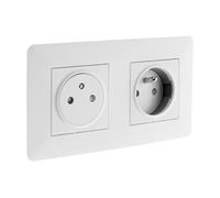 Zenitech Double prise affleurante Artezo 2P+T avec boîte - Blanc