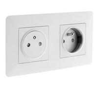 Zenitech Double prise affleurante Artezo 2P+T avec boîte - Blanc