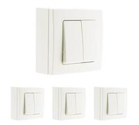 Zenitech - Double va et Vient 10A saillie Bel'Vue - Blanc (Lot de 4)