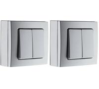 Zenitech - Double va et Vient 10A saillie Bel'Vue - Gris (Lot de 2)