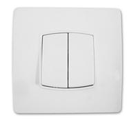 Interrupteur double va et vient vis + griffes Diwone Blanc