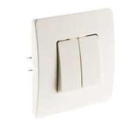 Zenitech - Double Va et Vient Bornes Auto - Installation Compatible avec Boîtes Standards - Fixation à Vis et à Griffes - Câblage Rapide - Blanc - 40m