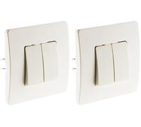 Zenitech - Double Va et Vient Bornes Auto Venus - Blanc - Compatibilité Boîtes Standards - Fixation à Vis et Griffes - Câblage Rapide par Bornes Automatiques - Clipsage Facile de la Façade (Lot de 2)