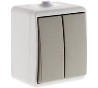 Zenitech Va et Vient Double IP54 - - Gris Clair