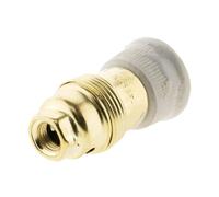 Zenitech - Douille E14 en Laiton avec Collerette en Porcelaine - pour Ampoules à Culot E14 - Tension Max 250V - Intensité Max 2A - Borne de Terre Intégrée - Blanc