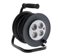 Zenitech - Enrouleur 4 Prises 16A câble 3G1,5mm² 20m + Coupe-Circuit - Noir