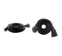 Zenitech - Enrouleur de Chantier IP44 4 Prises 16A 25 m + Prolongateur de Chantier 16A 10 m - Câbles HO7RN-F 3G2,5 mm2 - Alimentation Sécurisée pour Travaux - Orange et Noir