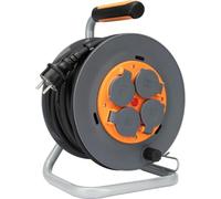 Zenitech Enrouleur de chantier IP44 4 prises 16A 3G1,5mm² 25 m Orange